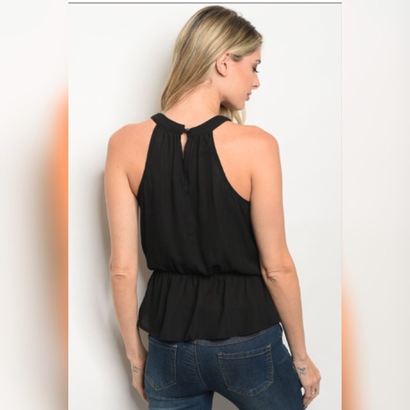 Beaded neckline chiffon tank - Picture 3 of 4